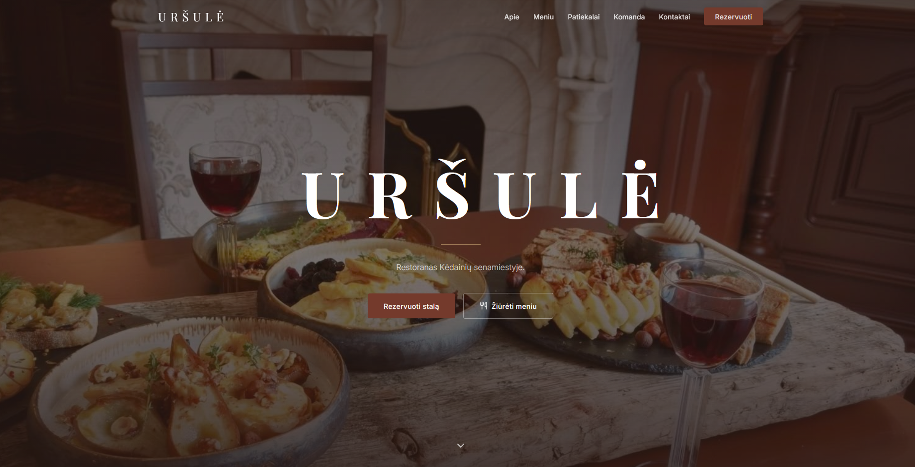 Uršulė restaurant website template preview